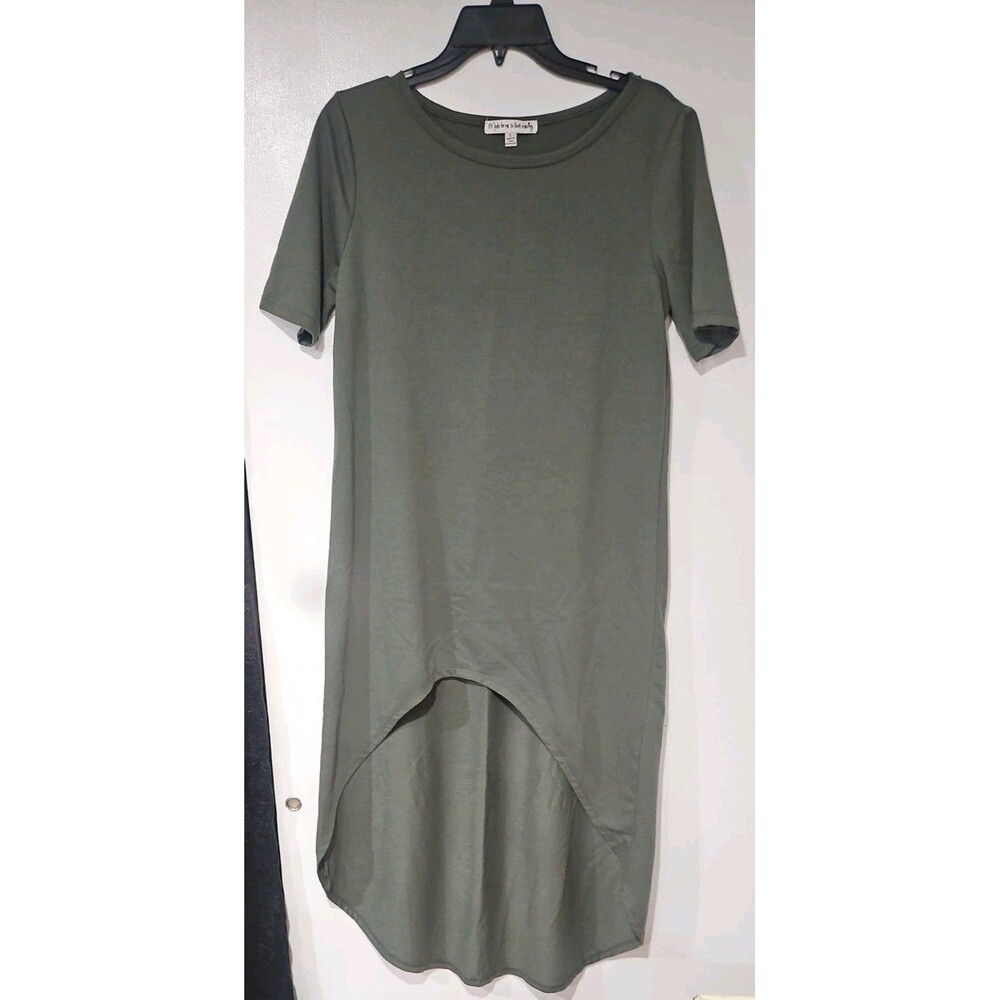 Dress Made For Me To Look Amazing size L Army Green Hi-Low Hem